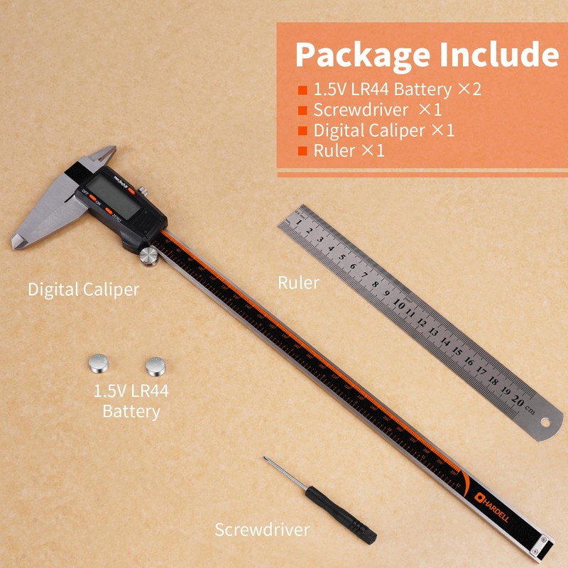 Digital Caliper 12 Inch,HARDELL Caliper Measuring Tool with Large LCD