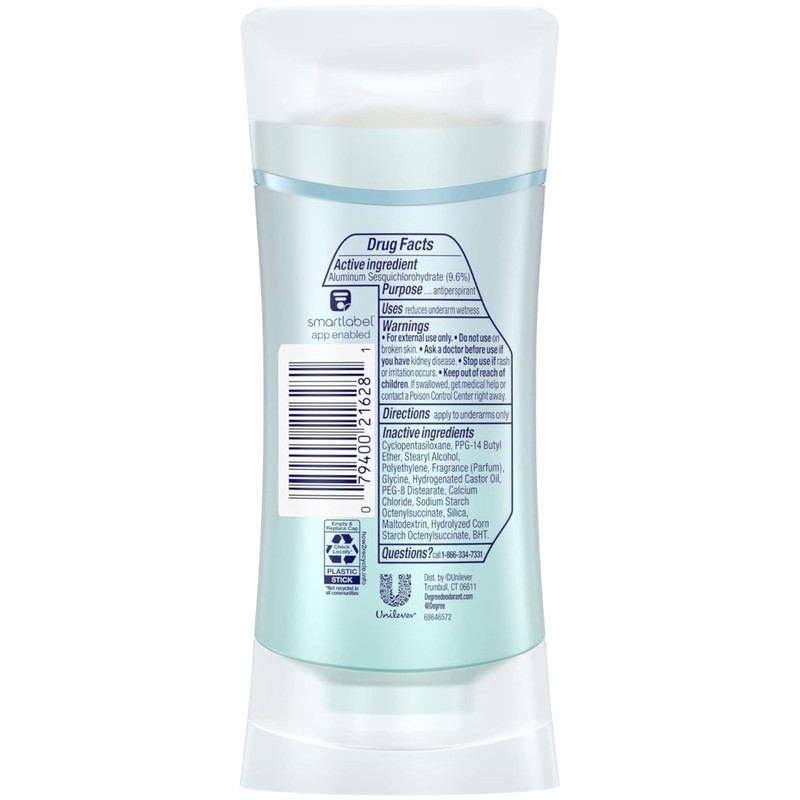 Degree UltraClear Black+White Pure Clean Antiperspirant Deodorant Stick, 2.6 oz