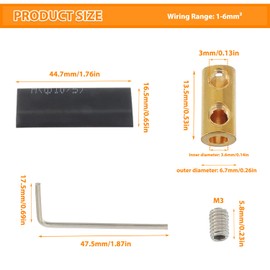 HUAREW 10 AWG 60A Splicing Wire Connector, 60A Splicing Quick Wiring Connection Terminal, Wire Connector with Screws and Heat Shrink Tube(Pack of 10)