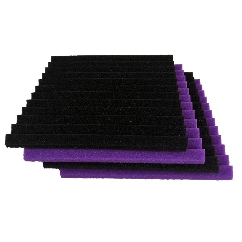 HPKL9999 52 Pack 12 "X 12 "X1 Black/Purple Acoustic Panels