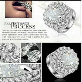 Unbranded Teardrop Pear Bridal Wedding Engagement  Sterling Silver 8.5 Austrian Crystal