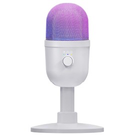 コンデンサーマイク USB 卓上 PC マイク 192kHz/24bit 録音 2段階ノイズキャンセリング機能搭載 カーディオイド 8種類RGB 16mmマイクヘッド 静音モード リバーブモード Hi-Fi Type-C接続 録音 ゲーム ナレーション 会議 生放送 歌唱 ホワイト