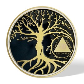 8 Years Sobriety Chip Tree of Life AA Coins and Medallion Alcoholics Anonymous Coin Recovery Anniversary Token Sobriety Gifts for Women Men
