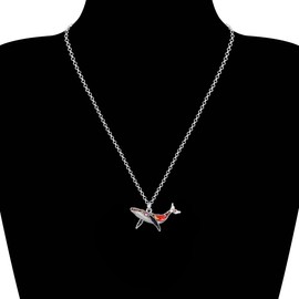 BAMAY Enamel Alloy Novelty Whale Necklace Ocean Fish Pendant Sea Animals Jewelry Gifts for Women Girls Charms