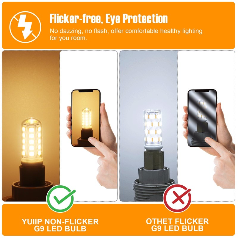 YUIIP G9 LED Light Bulbs 2700K Soft Warm White 4W