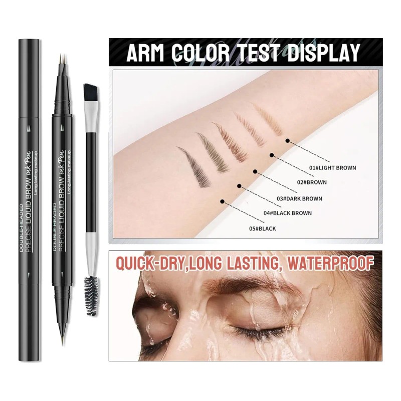 2 En 1 Delineado De Cejas Waterproof Con 2 Puntas