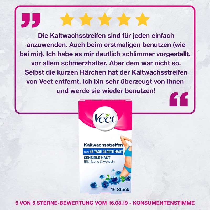 Veet Bikini Cold Wax Strips, Pack of 3 (3 x