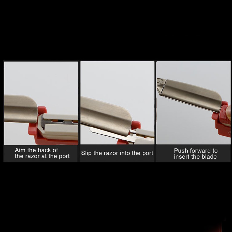 Men's Straight Edge Razor Zinc Alloy Wooden Handle Razor for
