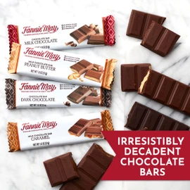 Fannie May, 12 Chocolate Candy Bars, Milk Chocolate, Caramel, Peanut Butter and Dark Chocolate, Variety Pack, 1.8 oz Each