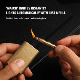 Throne Permanent Match Lighter Refillable – Cool Vintage Trench, Pipe Lighter, Creative EDC Fire Starter – Unique Reusable Gift for Men, Dad, Husband