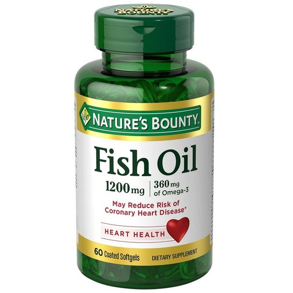 Nature's Bounty Fish Oil, 1200mg, Softgels, 60 ea (Pack of 2)