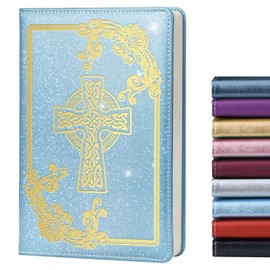 LBWCER Cross Journal for Women,Christian Gifts for Women,200 Pages, A5 Hardcover Leather Journals for Writing,School,Travel,Business,Work,Home (Cross Sky Blue)