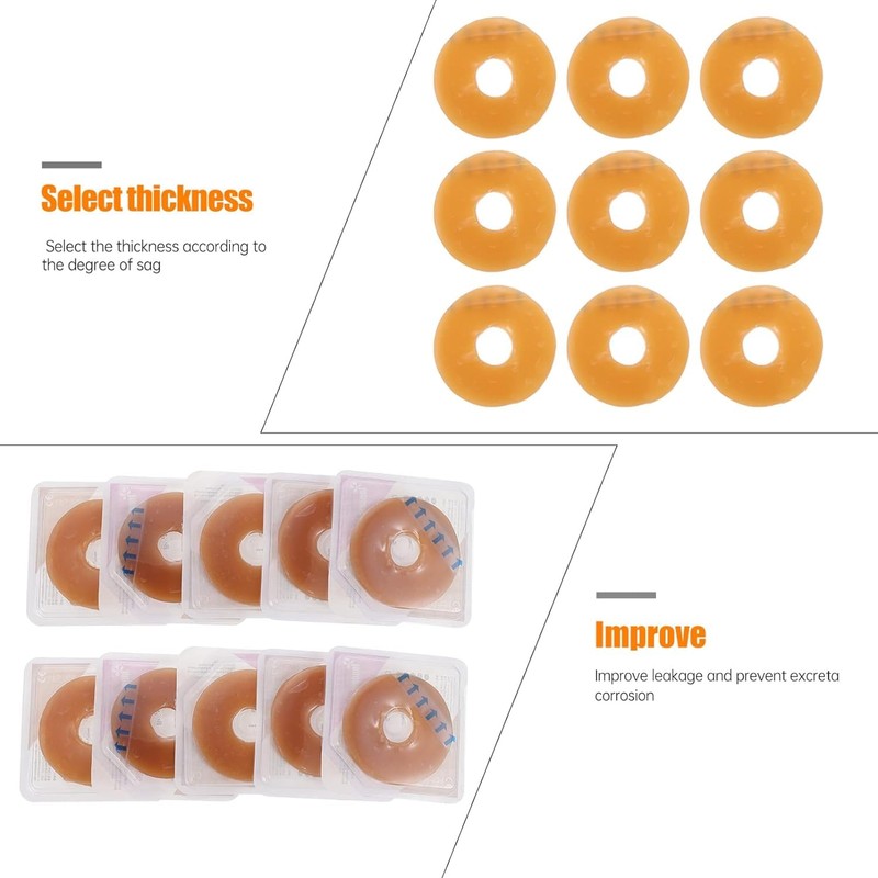 N 10Pcs Ostomy Barrier Rings Ostomy Barrier Tape Stoma Skin