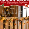 Coquimbo Coquimbo Weihnachtsdeko Lichterkette, 3M 30 LED Batteriebetriebene Weihnachtsmann Lichterkette,