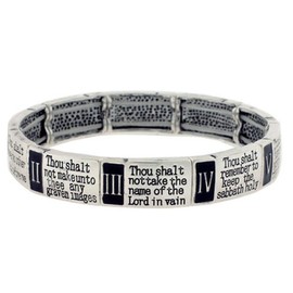 4030037 10 Commandments Stretch Bracelet Christian Scripture Religious Thou
