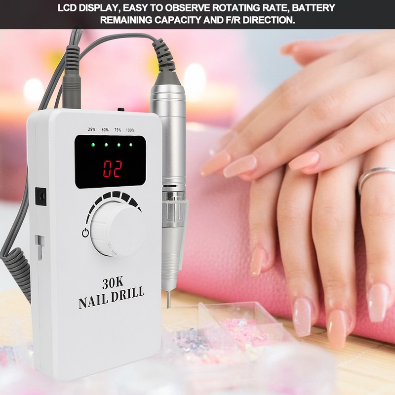 30000RPM Portable Nail Drill Machine Electric Nail Grinding Buffing Polisher
