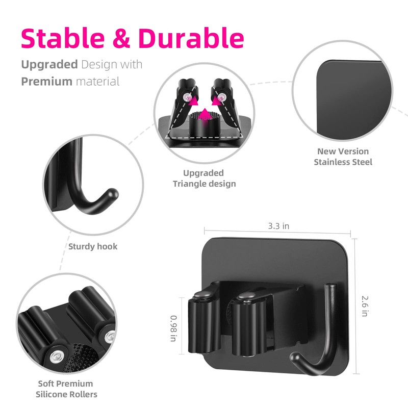 DOMAXCAI 8 Pack Broom Holder Wall Mount, Upgraded Broom Holder,