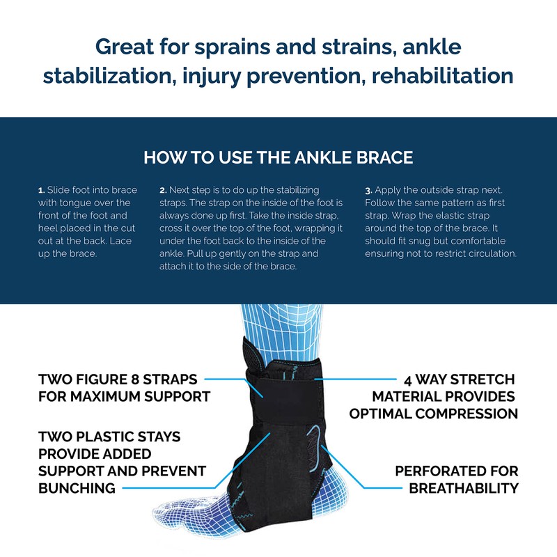 Trainers Choice SAO Ankle Stabilizer Brace, Ankle Brace for Men