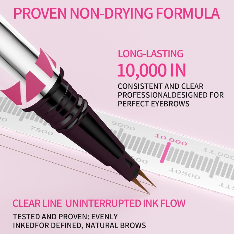 Eyebrow Pencil, Waterproof 2-in-1 Dual-Ended 3D Microblading Eyebrow Pencil with