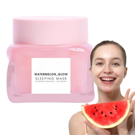 Watermelon Pink Glow Sleeping Mask, Watermelon Overnight Face Masks Skincare, Anti-Aging Hydrating Facial Mask with AHA, Hyaluronic Acid, Niacinamide for Smooth Glowing Even Toned Skin Care, 50ml