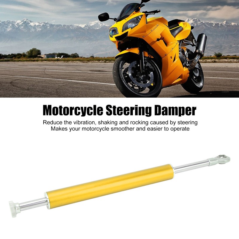Motorcycle Steering Damper 330mm Universal Aluminum Steering Damper Stabilizer for