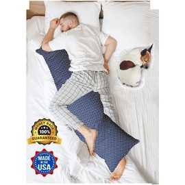 maizi Full Body Back Pillow 54x20 Inches Body Pillow with with Pillow Cover, Image of Chrome Metal Texture Hexagon Pattern Made in USA