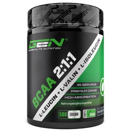 BCAA 2:1:1 Powder - 500 g - Flavour: Unlflavoured (Neutral) - From Vegetable Fermentation - Leucine, Isoleucine, Valine - Essential Amino Acid - Pure Powder without Additives - Laboratory Tested -