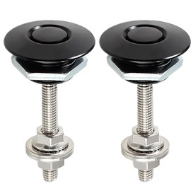 Anhoer 2Pcs Bumper Quick Release Latch Universal Aluminum Car Hood Pins Bonnet Bumper Hood Pins 30mm Release Push Button Lock Clip Kit Bonnet Quick Latch License Plate Lock Clip