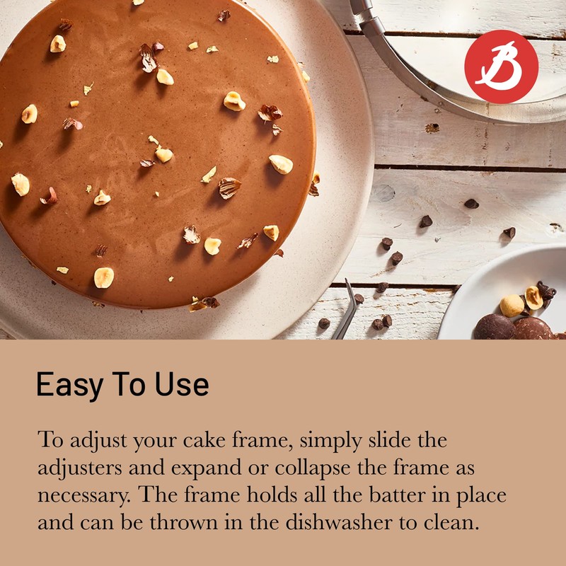 De Buyer Round Expandable Cake Frame - 1.75” Height -