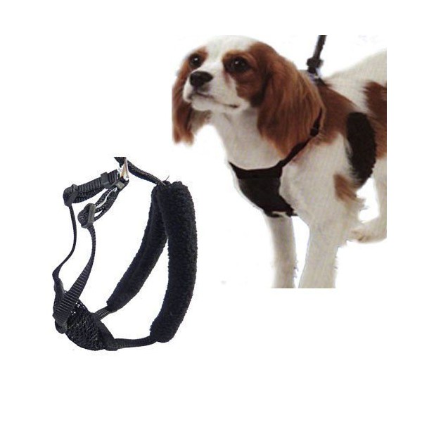 Yuppie Puppy Medium Black Anti Pull Mesh Dog Harness Neck Sizes 10"-16"