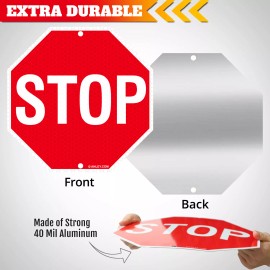 ANLEY Stop Sign 12 X 12 in - Diamond Grade Reflective at Nights Aluminum