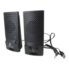 Ele-Gate Par Bocinas Escritorio PC entrada 3.5mm USB Ele-gate Bc.87 Negra 110v Controles Volumen