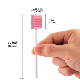 Wellgler's Disposable Oral Care Swabs,Sterile Sponge Mouth Swabs,Individually Wrapped (250pcs,Pink)