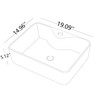 Rectangular Vessel Sink - Beslend 19”x15” White Modern Ceramic Porcelain