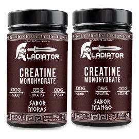 Creatina Gladiador Monohidratada 1k C/u 200 Servicios Varios Moras-mango
