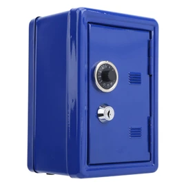 Kids Safe Box, Children Money Box, Cash Box, Made of Iron, Solid Coins Saving Box, Anti-Rust Children Gifts for Kids Home(Blue)