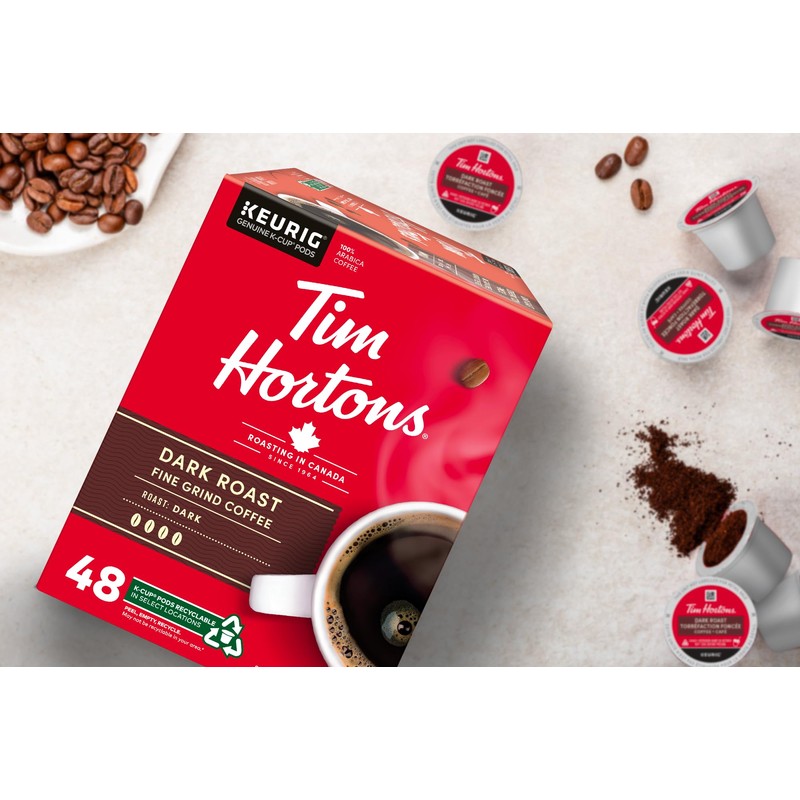 Tim Hortons Dark Roast Coffee, Single Serve Keurig K-Cup Pods,