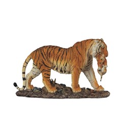 ICE ARMOR 11" W Orange Bengal Tiger Mother Carrying Cub Wild Cat Animal Figurine