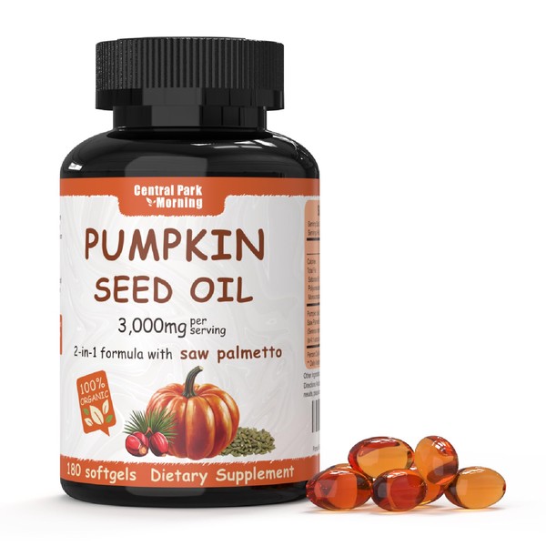 Pumpkin Seed Oil with Saw Palmetto Softgels, 3000mg Per Serving