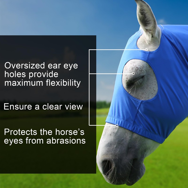 Horse Stretchy Head Hood with Zipper Full Face Neck Cover