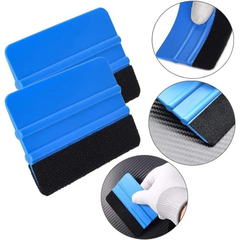 2Pcs Felt Edge Squeegee 4 Inch Car Vinyl Scraper Auto
