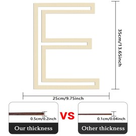 Large Wooden Letters 14 inch for Wall Decor Crafts Big Wood Letter E 1/5 Inch Thick Unfinished Alphabet Cutouts Paintable Letters for DIY Wreath Home Party Wedding Baby Nursery Decorations