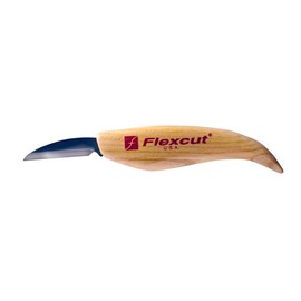 FLEXCUT KN14 Roughing Knife 2″ High-Carbon Steel Straight Blade, Ergonomic Ash-wood Handle, 0.15 lb, Flexible Spring Steel Shaft, Made in USA
