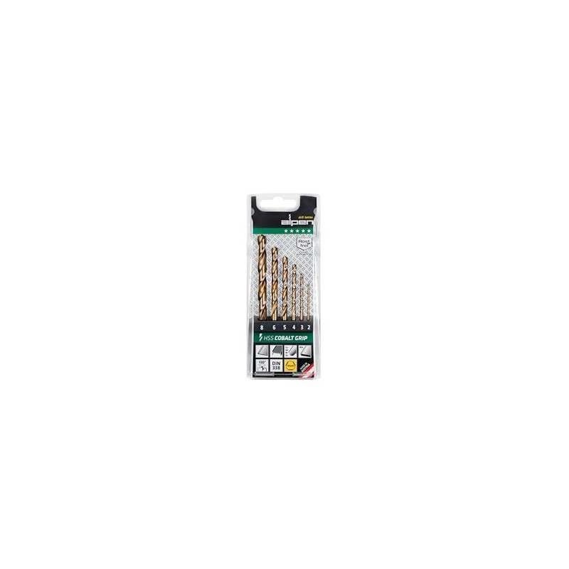 ALPEN 0065600006100 HSS COBALT GRIP TM 6 Drill Bit Set