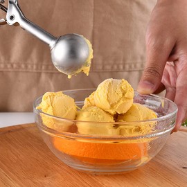 3PCS Ice Cream Scoop, Stainless Steel Cookie Scoop Set Cookie Scoops for Baking, Ice Cream and Melon Baller, Small Size (1.57 Inch)，Medium Size (1.96 Inch)，Large Size (2.36 Inch)