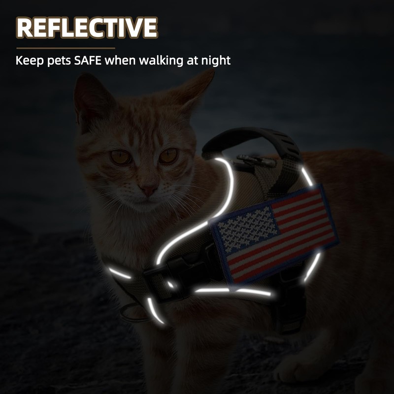 PUPTECK Tactical Cat Harness and Leash Set Escape Proof, Adjustable