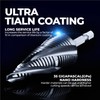 toolant Four Spiral Flute Cobalt Step Drill Bit(Pro), 1/4"-1-1/8" Impact
