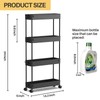 SPACEKEEPER Slim Rolling Storage Cart 4 Tier Organizer Mobile Shelving