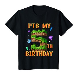 Kids It's My 5th Birthday Pixel Gamer Party Boy Girl T-Shirt