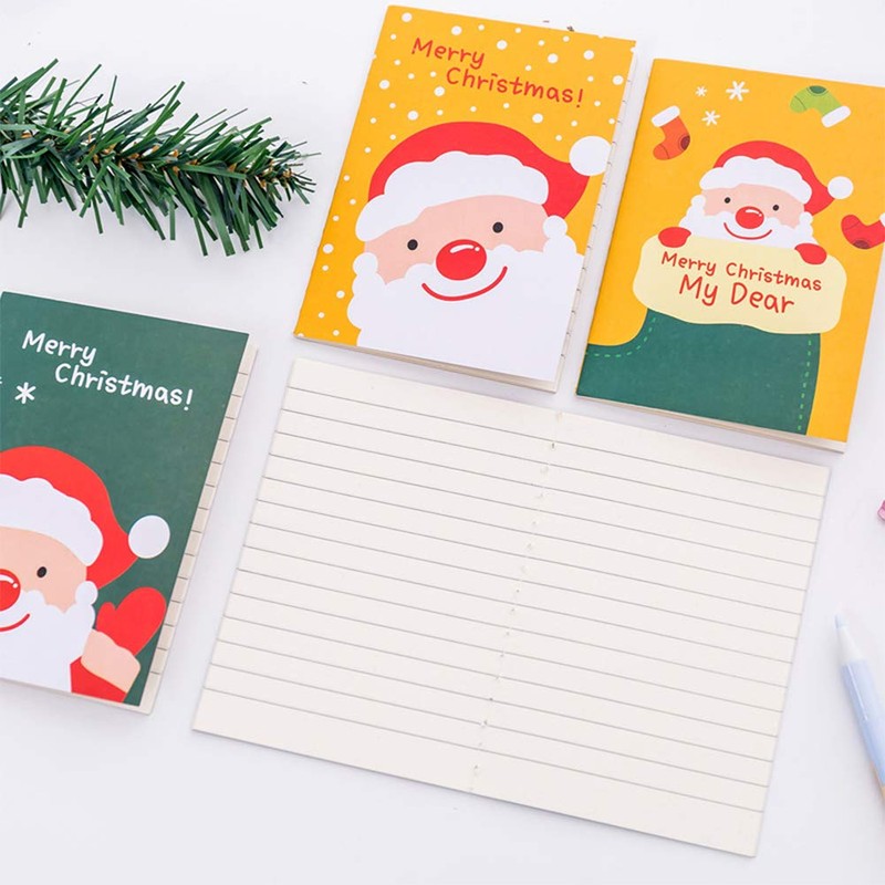 30 Pcs Mini Christmas Notepads Kids Portable Pocket Notebooks Santa